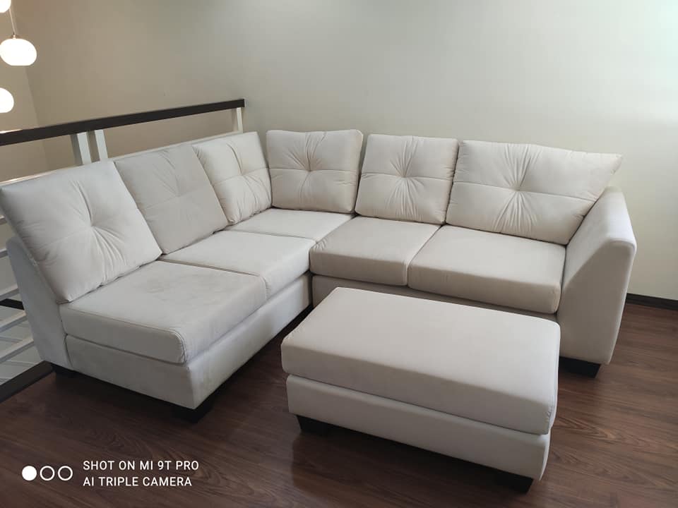 Repaired restaurant booth and sofa upholstery