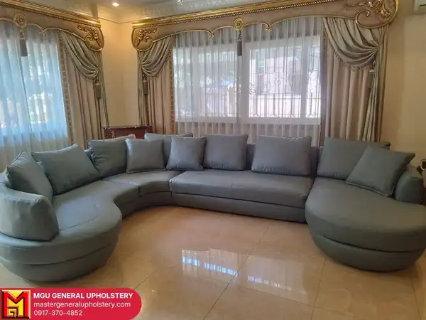 Restored leather home sofa - L-Shape