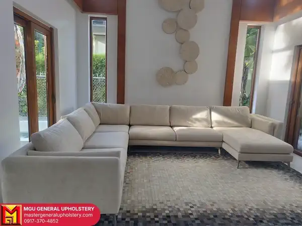Restored leather home sofa - L-Shape